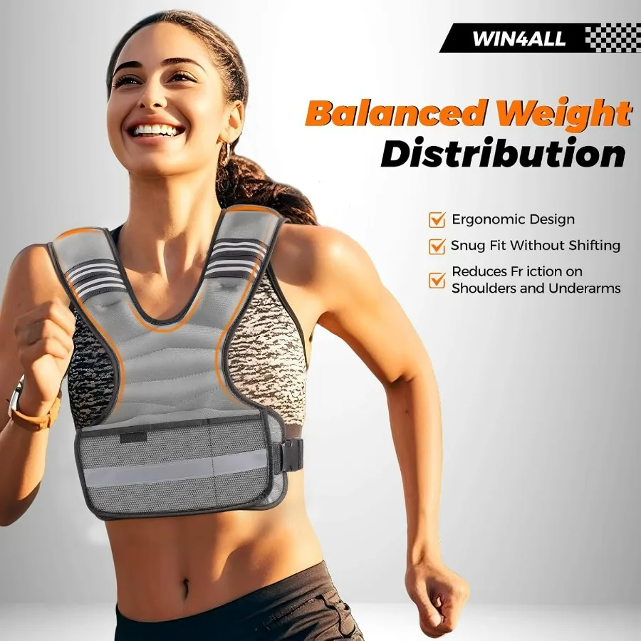 Weighted Vest Woman Adjustable Weights For Walking, 6-12lb/12-18lb, Weighted Vest Woman with 6 Ironsand Weights, Weight Vest For