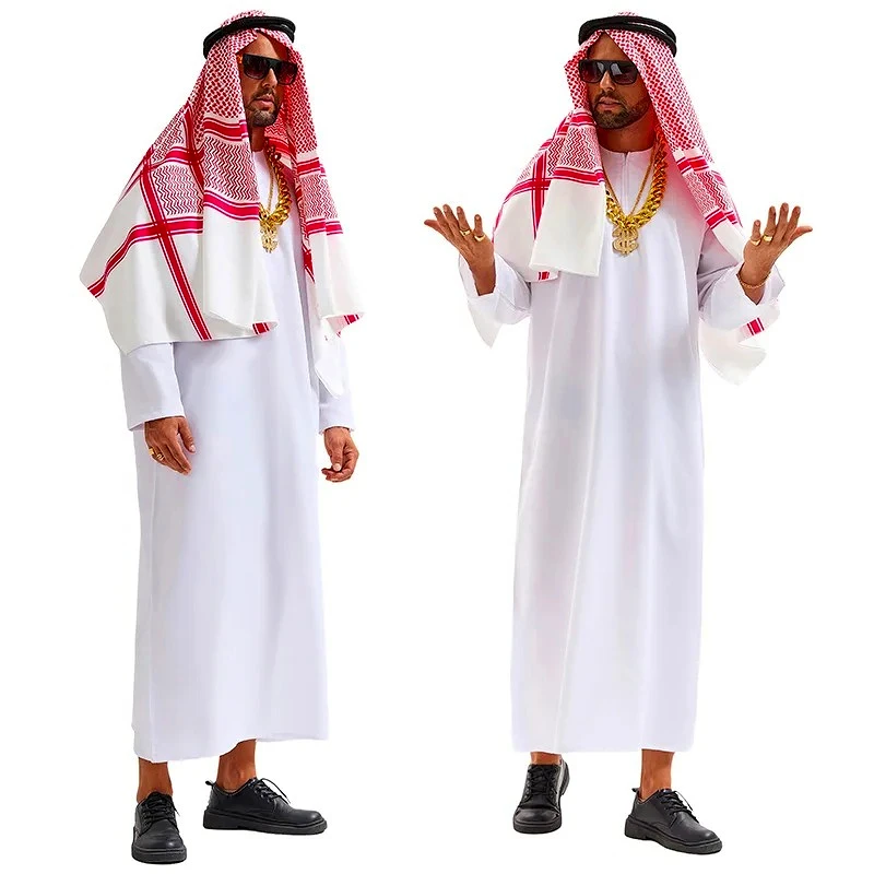 Costume da uomo Arabia Arabo Sheikh Pastore Principe Arabo Cosplay per adulti Fantasia Purim Costumi di Halloween