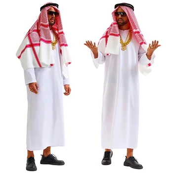 Costume da uomo Arabia Arabo Sheikh Pastore Principe Arabo Cosplay per adulti Fantasia Purim Costumi di Halloween