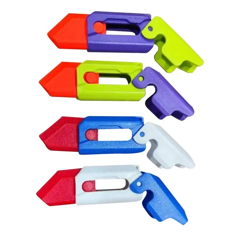 Fidget Toys 3D Printed Toy Carrot Knife Toy Mini Stress Relief Toy 3D Gravitys Knife Carrot Knife Decompressions Push Card Small Toy 3D Printing Gravitys Carrot Adults Kids Fidget Toys