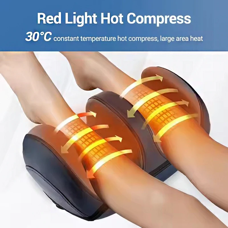 Shiatsu Kneading Electric Heating Foot Leg Massager Hot Therapy Rollers Muscle Relax Big Size Care Foot Machine Tool Household