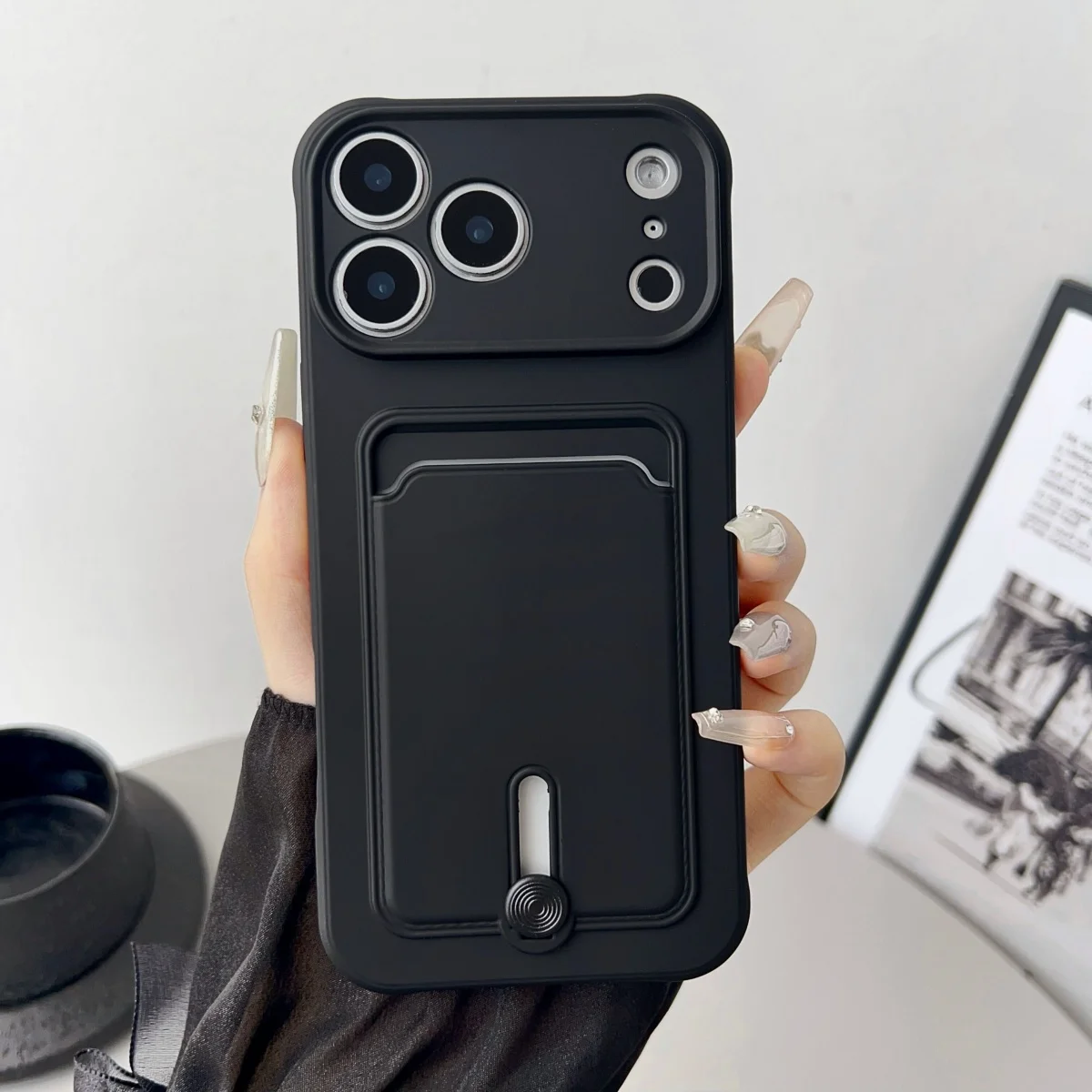 Slim Shockproof Silicone Wallet Phone Case with Card Holder