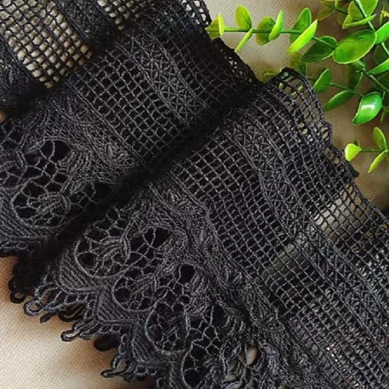 Lace Fabric Chiffon Lace Fabric Lace Decoration African lace fabric DIY 1yard Water soluble Cotton embroidery wide fabrics Wedding Decoration Trim