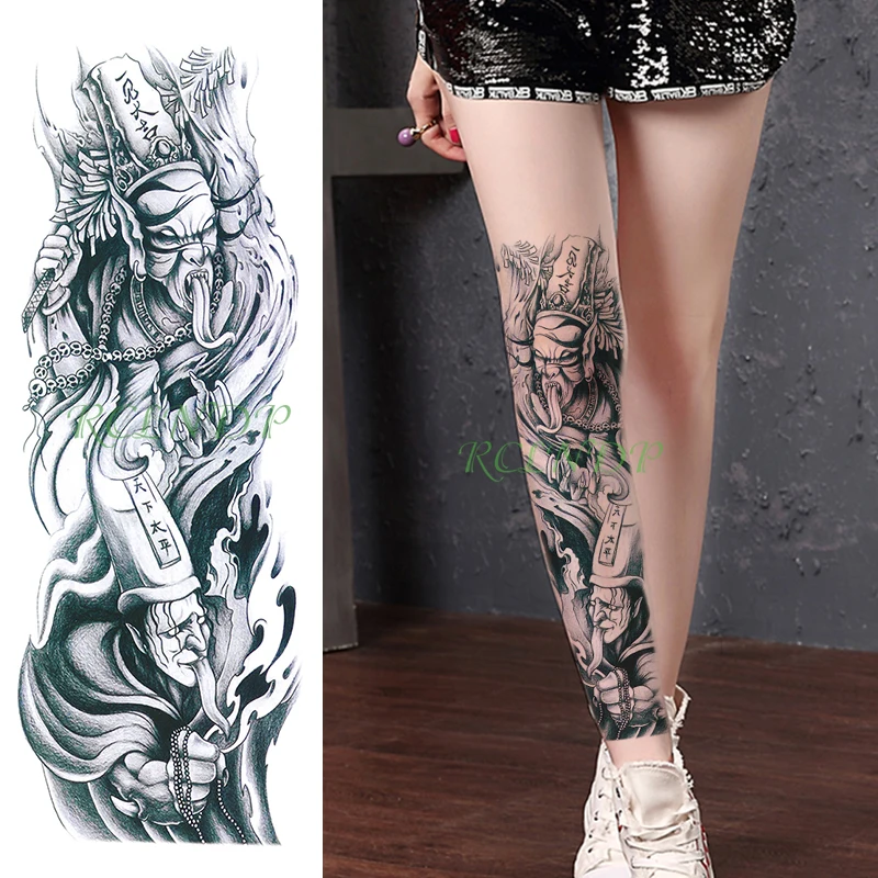 

Waterproof Temporary Tattoo Sticker Black and white impermanence Chinese myth character arm fake tatto flash tatoo for men women