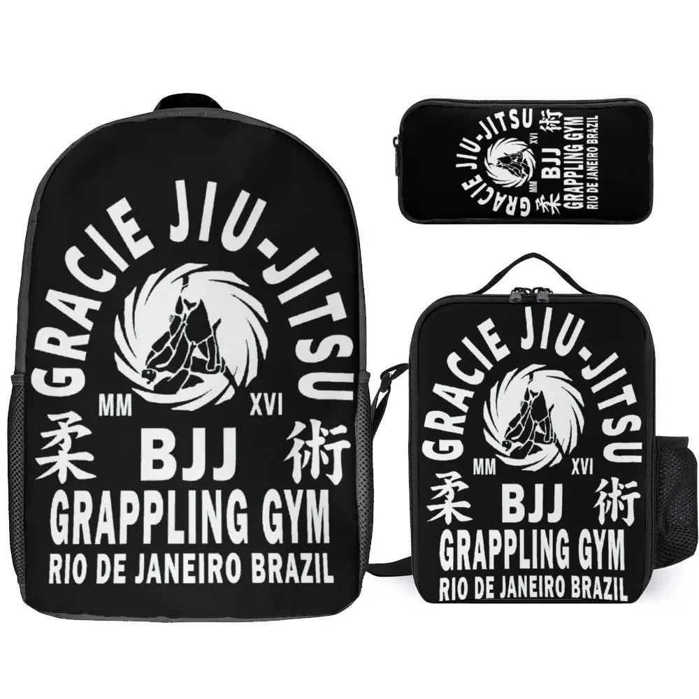 

Набор для хранения зубной пасты Gracie Jiu Jitsu Essential, набор 3 в 1, рюкзак 17 дюймов, сумка для ланча, сумка для ручек, школьный Графический набор