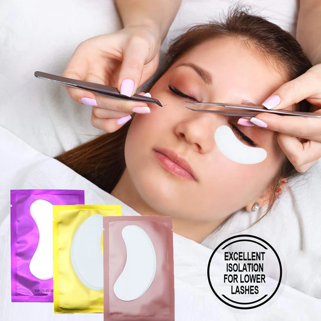 25/50/100Pairs Eye Patches Under Eyelash Pads for Building Hydrogel Paper Patches Lint Free Stickers for False Eyelashes LAUKISS 5