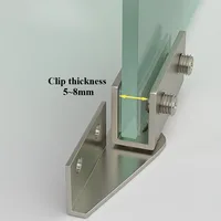 2 ชิ้น Non - perforated กระจกประตูบานพับตู้กระจกตู้บานพับด้านข้างสแตนเลสเฟอร์นิเจอร์ฮาร์ดแวร์บานพับ 4