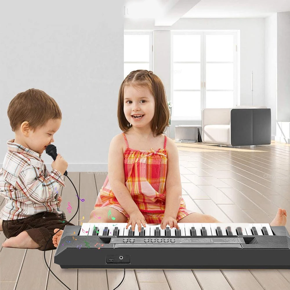 37 Keys Kids Electronic Piano Organ Keyboard with Microphone - Educational Musical Instrument Gift for Children Boy Girl Toddler 3