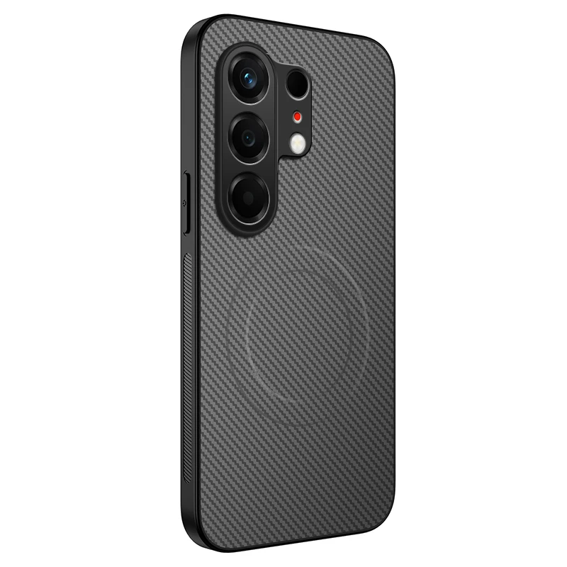 Carbon Fiber Magnetic Silicone Protective Back Case Cover