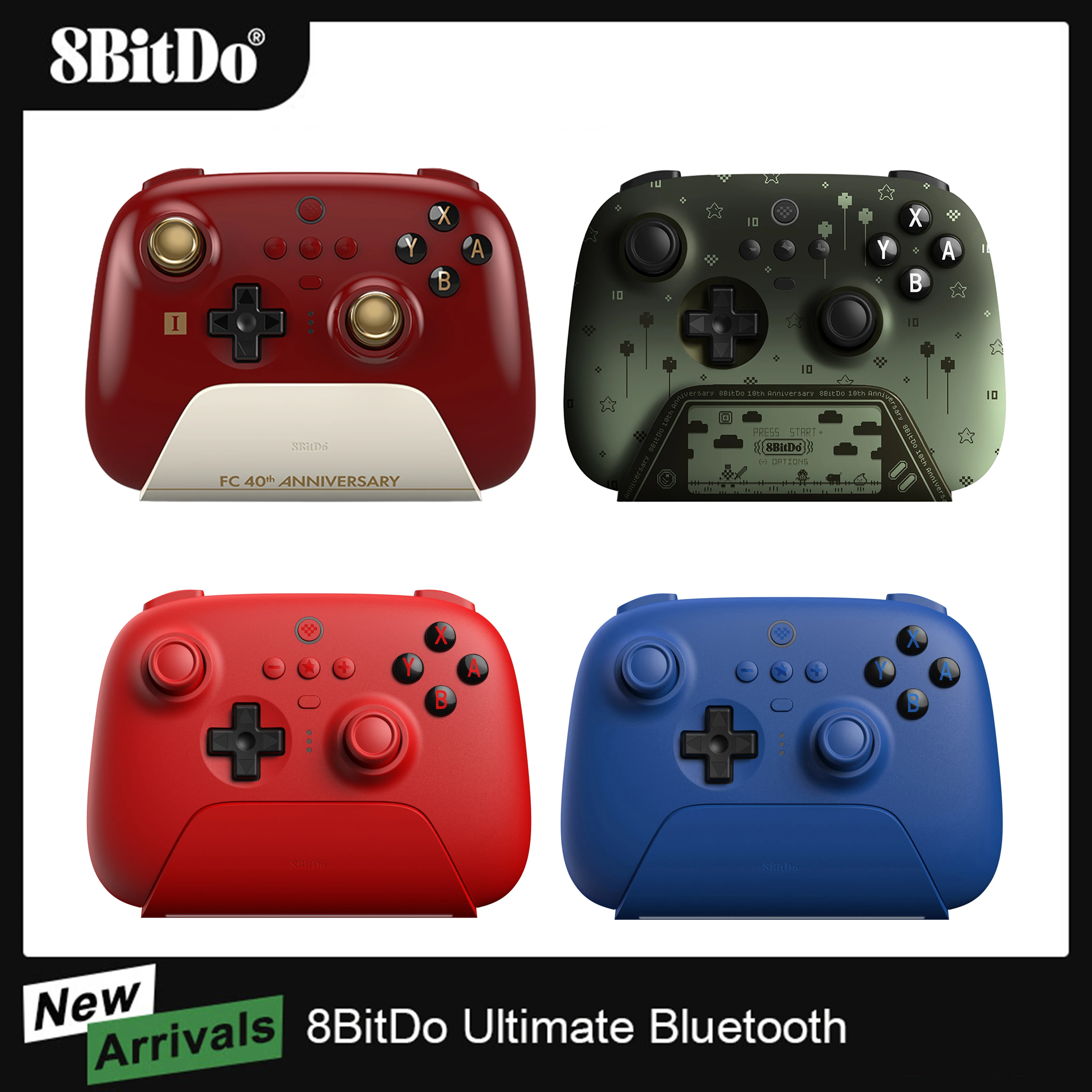 AKNES 8bitdo Ultimate Bluetooth контроллер геймпад джойстик FC40 и 10th юбилей Ограниченная серия для Switch Windows Steam
