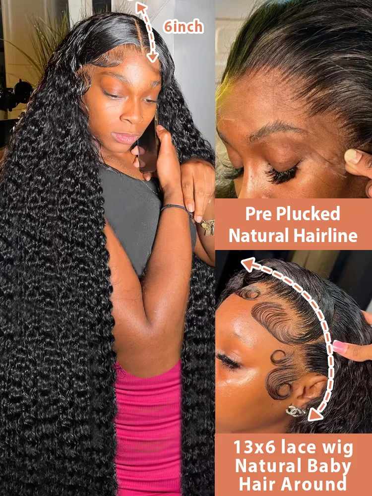 Human Hair Wig 30 40 Inch 13x6 HD Lace Front Human Hair Wigs Deep Wave 250 Density 13x4 Curly Lace Frontal Wig Glueless 5x5 Closure Brazilian