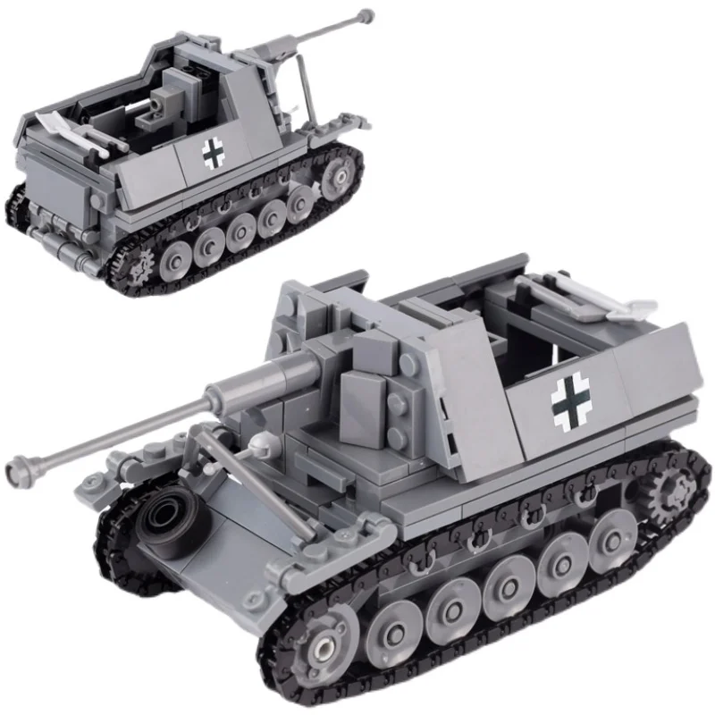 Mini Action Figure Accessorio Germania Sdkfz251/17 Veicolo Corazzato Mezzo Cingolato Marder Tank Destroyer Building Blocks Toys