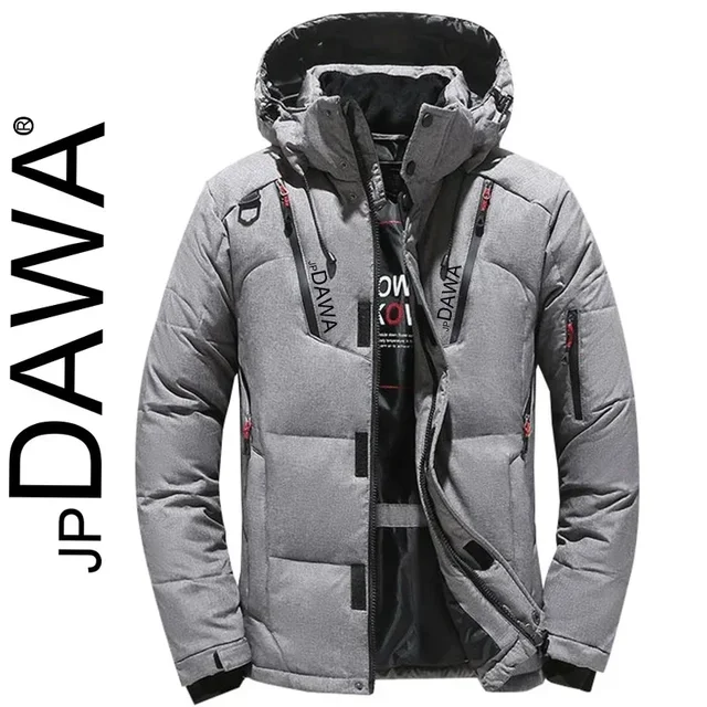 JP DAWA winter fishing jacket men's goose down hooded slim fit high-quality down jacket skiing sports warm jacket