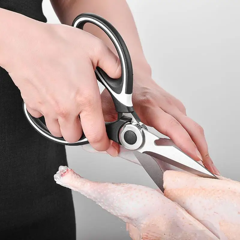 Forbici da cucina resistenti, forbici da cucina multiuso in acciaio inox, forbici affilate per cucina, pollo, pollame, pesce, carne, erbe (confezione da 2
