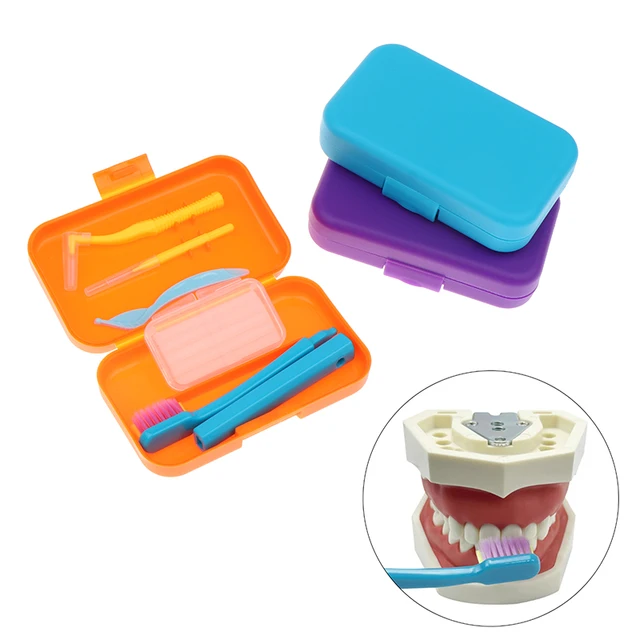 Dental Cleaning Care Kits Portable Travel Oral Cleaning Kits Detachable Toothbrush Interdental Brush Tongue Scraper Storage Case 2