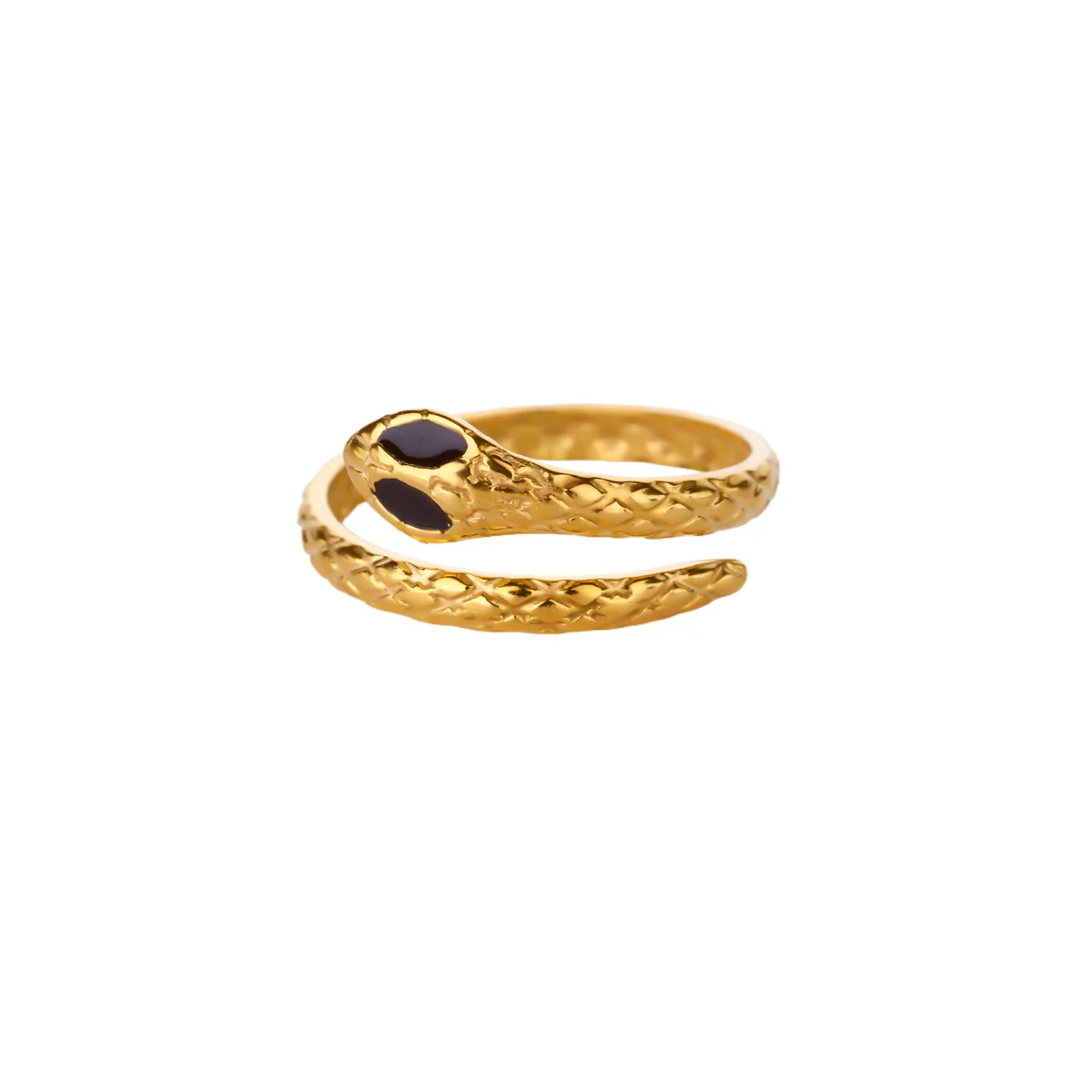 Zircon Hip Hop Snake Rings For Women Gold Color Stainless Steel