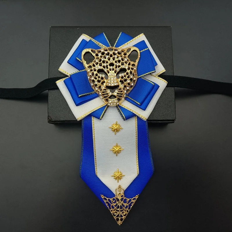 Herren Fliegen Original Devise Handgefertigter Schmuck Persönlichkeit Domineering Crystal Leopard Head Business Anzüge Hemdkragen Blumen – Detail 8