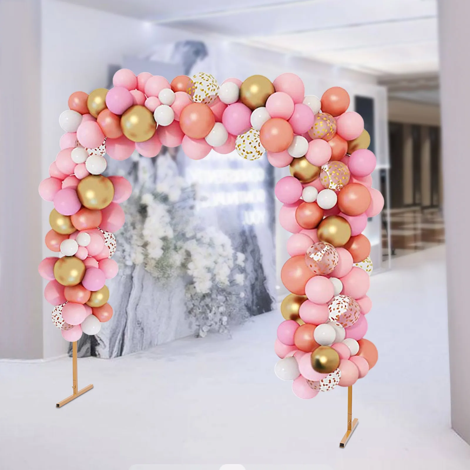 Metal Square Arch Wedding Backdrop Party Decorative Frame Garden Balloon Arch Rack 6.6*6.6ft Christmas Thanksgiving wedding arch stand party arch set wedding arch set balloon arch kit