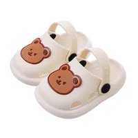 Two-Styles Baby Summer Shoes Cute Bear Baby Sandals Beach Bathroom Toddler Boys Girls Anti-slip Slippers Newborn Infant Sandals 1