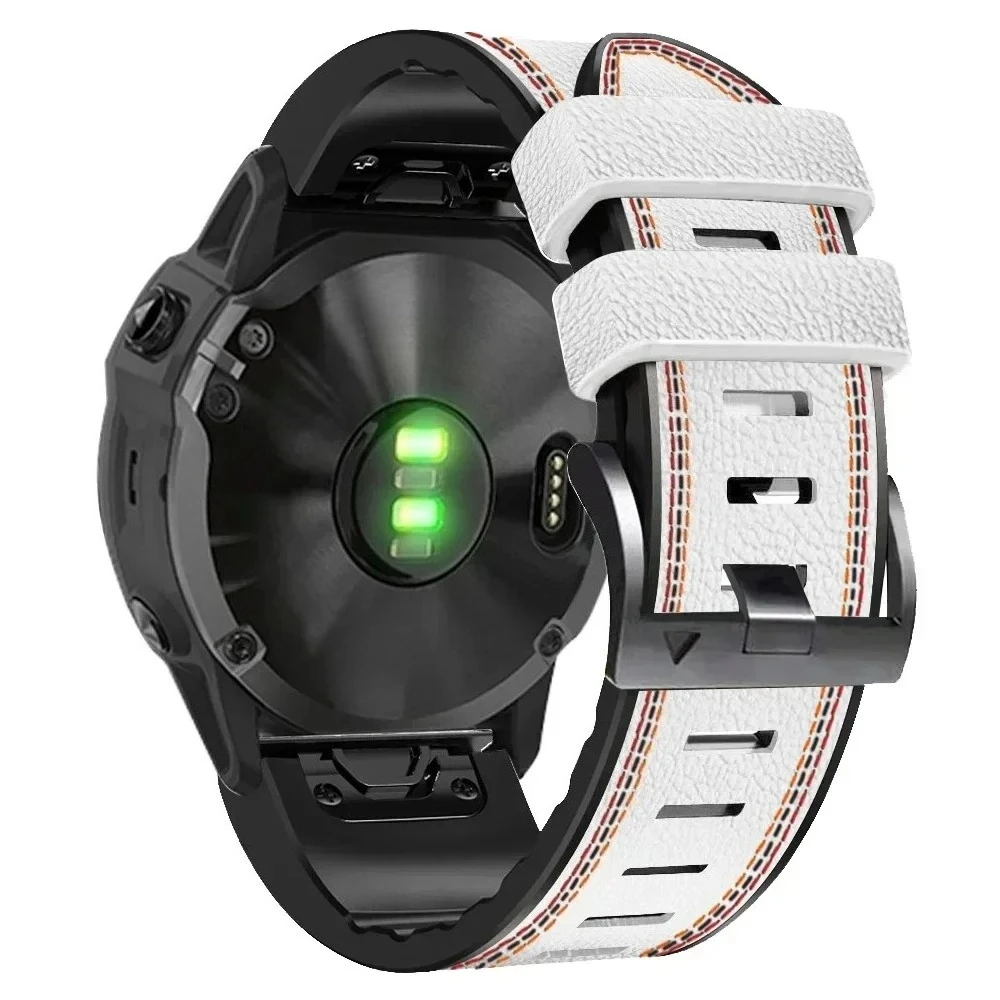 Premium QuickFit Leather Silicone Smartwatch Band, 22mm/26mm