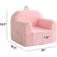 Portable Comfy Toddler Chair for Boys & Girls, Soft Baby Armchair with Removable Washable Sherpa Cover, Ideal for Reading and Pl 2