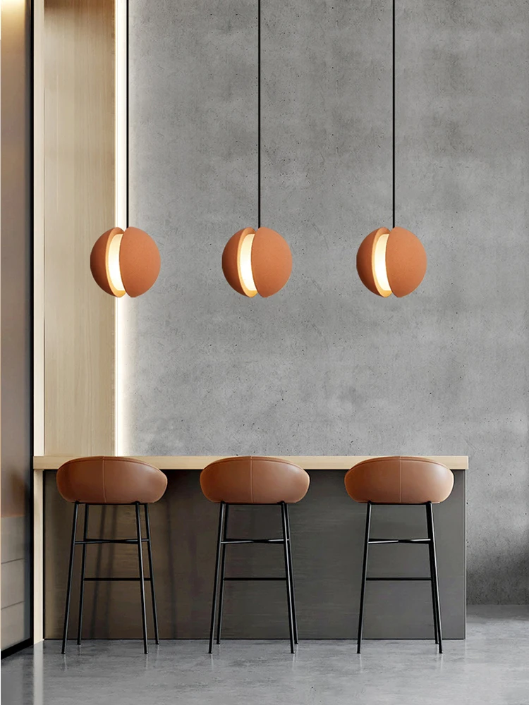 

Cement Moon chandelier Hotel B&B Restaurant bar Wabi-Sabi Bedroom bedside lamp Creative small chandelier