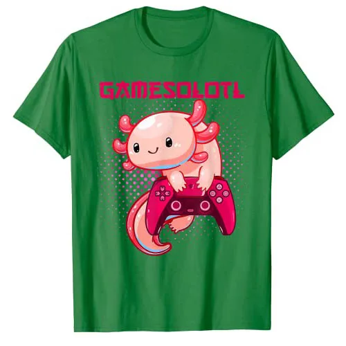 Gamer Axolotl-Lover Cute Axolotl Gaming Video Game Gifts T-Shirt Kawaii  Style Graphic Teenagers Tee Tops Summer Fashion Clothes