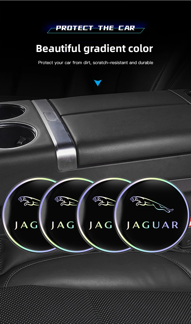 2Pcs Auto Wasser Tasse Matte Auto Innen Lagerung Pad Zubehör Für Jaguar X S F XF XE XJ XK XEL XFL XJL XJ6 XJS XKR XFR F-Typ – Detail 4