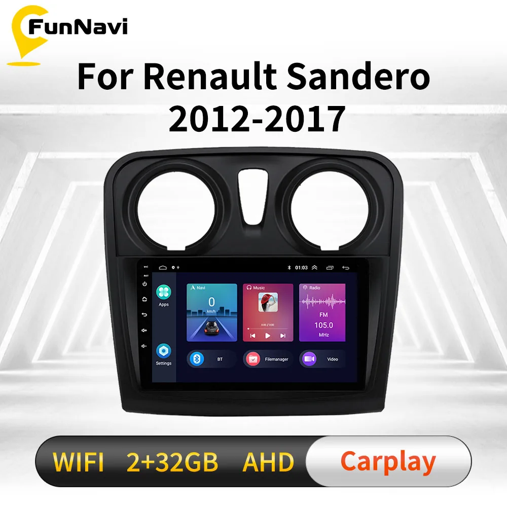 GOHHDL Android Autoradio Für Renault Dacia SANDERO II | 9 Zoll Touchscreen | CarPlay & Android Auto | 6G+128G