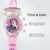 Unicorn Rotating Music Light Electronic Watch Children's Flip up Watch 4