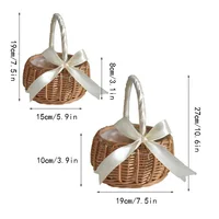 Woven Flower Basket Rattan Storage Basket Flower Girl Hand Basket Handmade Flower Basket For Home Wedding Decor 6