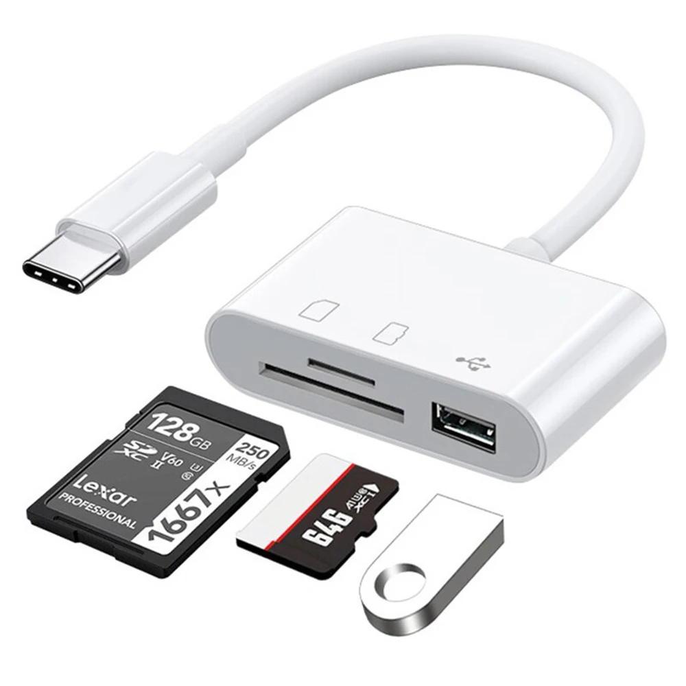 USB 타입 C 어댑터 3 in 1 USB 컨버터 어댑터 멀티 포트 허브 TF CF SD 메모리 카드 리더 (휴대폰, 맥북, 화웨이, 삼성, 오포용)