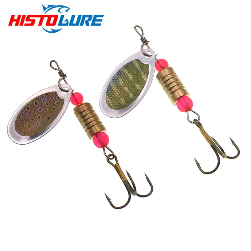Spinner Bait 5.5g Spoon Lures Metal With Treble Hooks Arttificial Bass Bait Fishing Lure