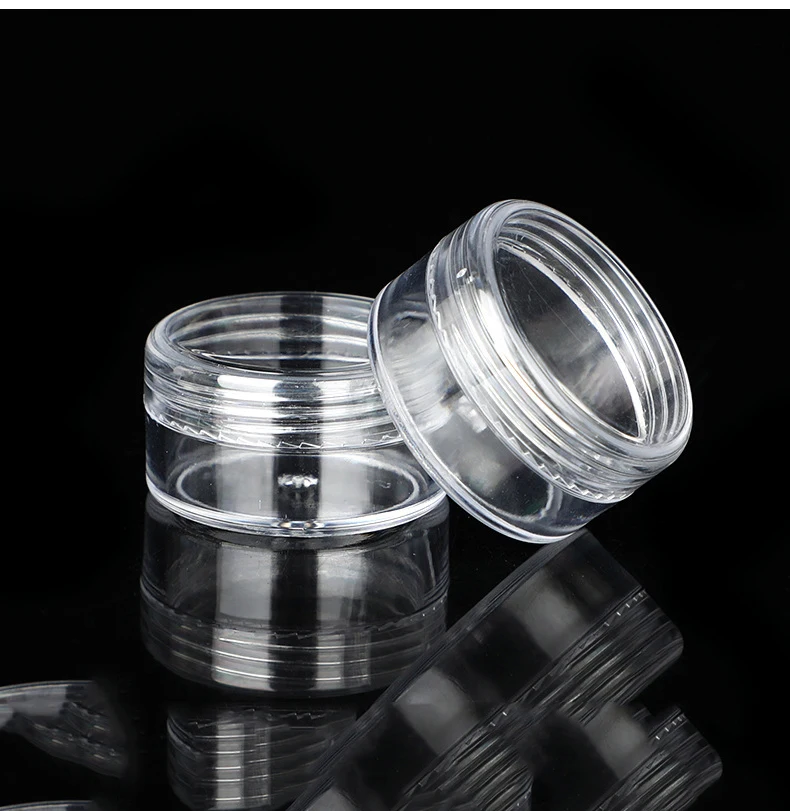 50pcs 2/3/5/10/15/20g Clear Plastic Jewelry Bead Storage Box Round Container Jars Make Up Organizer Boxes Portable Cosmetics Box 1 set of mini clear jewelry boxes portable earring organizers small storage boxes for earrings chains