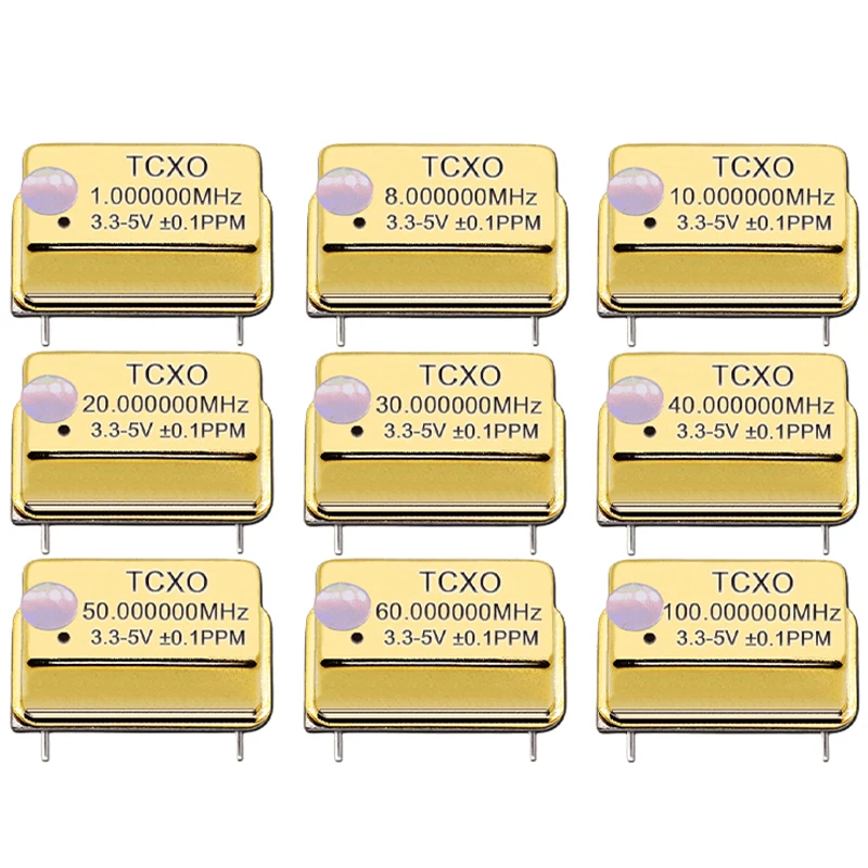 Gold Plated TCXO DIP-14 1M 8/10/16/20/24/25/30/32/40/48/60/100MHZ Golden Rectangular Temperature Compensated Crystal Oscillator