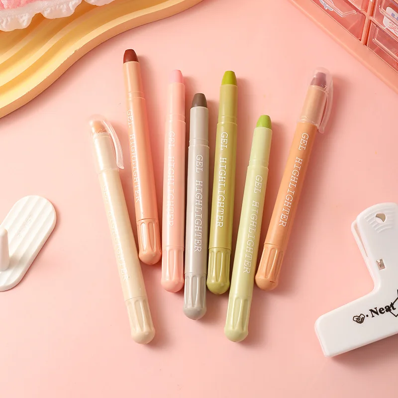 Highlighter Pen 8Pcs/set Bible Vintage Morandi Colors Non Bleeding Safe Gel