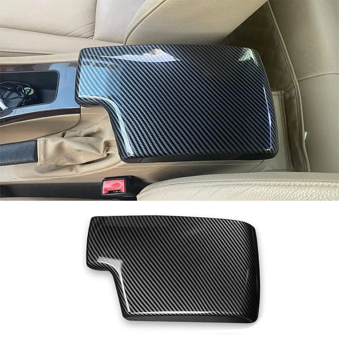 

Carbon Fiber Armrest Cover Center Console Pad For BMW 3 Series E90 E91 E92 E93 High-quality Interior Trim Car Accessories