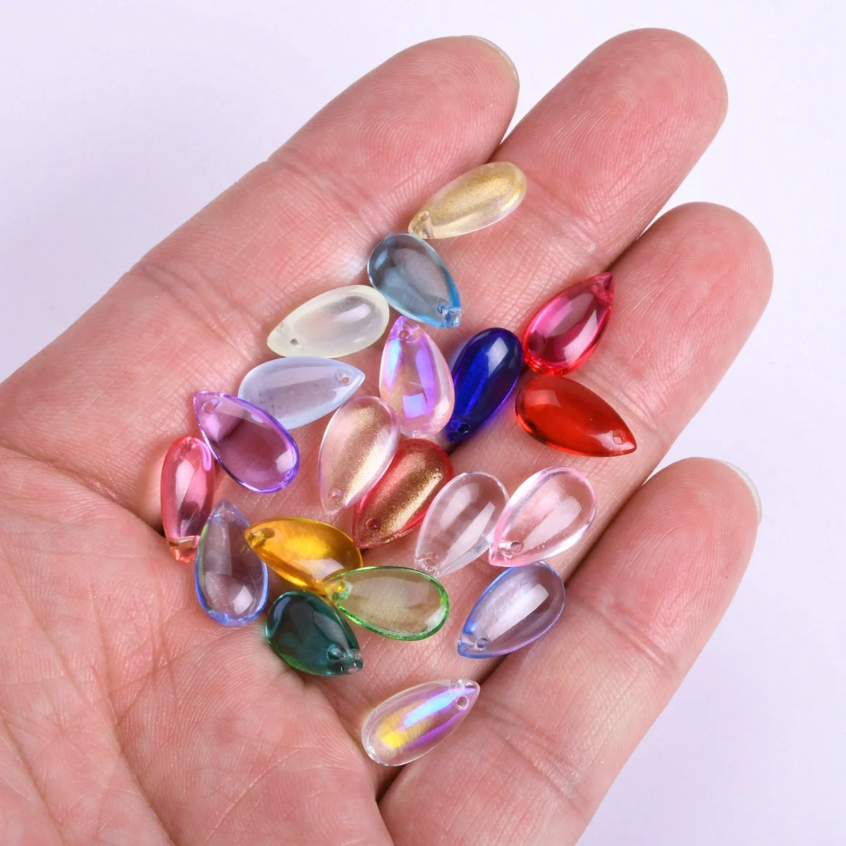 Crystal Beads 10pcs 15x8mm Teardrop Crystal Glass Top Drilled Loose Pendants Beads For Jewelry Making DIY Earring Findings crystal beads