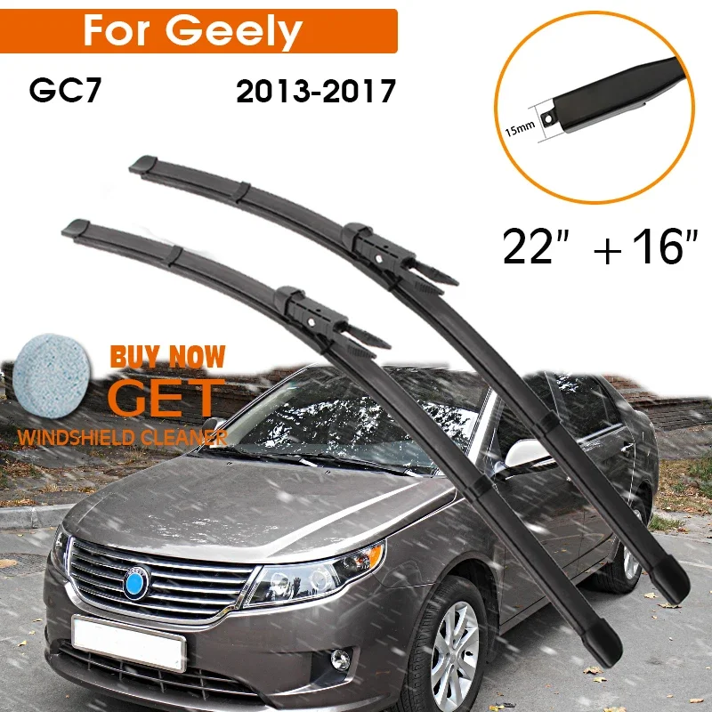 Car Wiper Blade For Geely GC7 2013-2017 Windshield Rubber Silicon Refill Front Window Wiper 22"+16" LHD RHD Auto Accessories