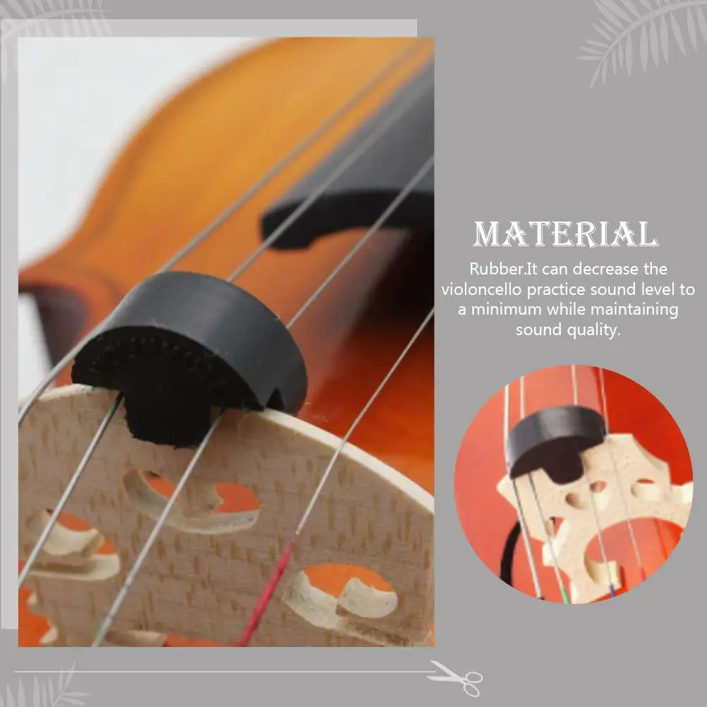 2 Pcs Cello Mute Double Bass Violoncello Rubber Practice Mute For Musical Instruments With Durable Material Suitable