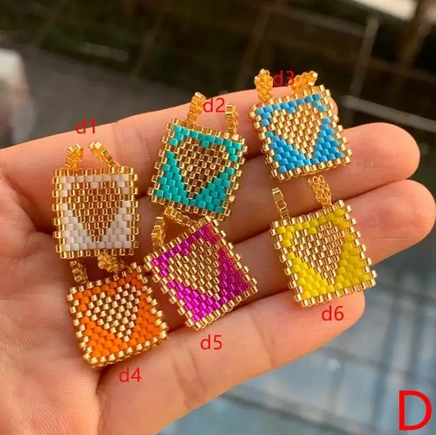 6PCS, Rainbow Heart Cross Pendant Miyuki Bead Necklace Charm, Love Bracelet Charm Colorful Accessories 5