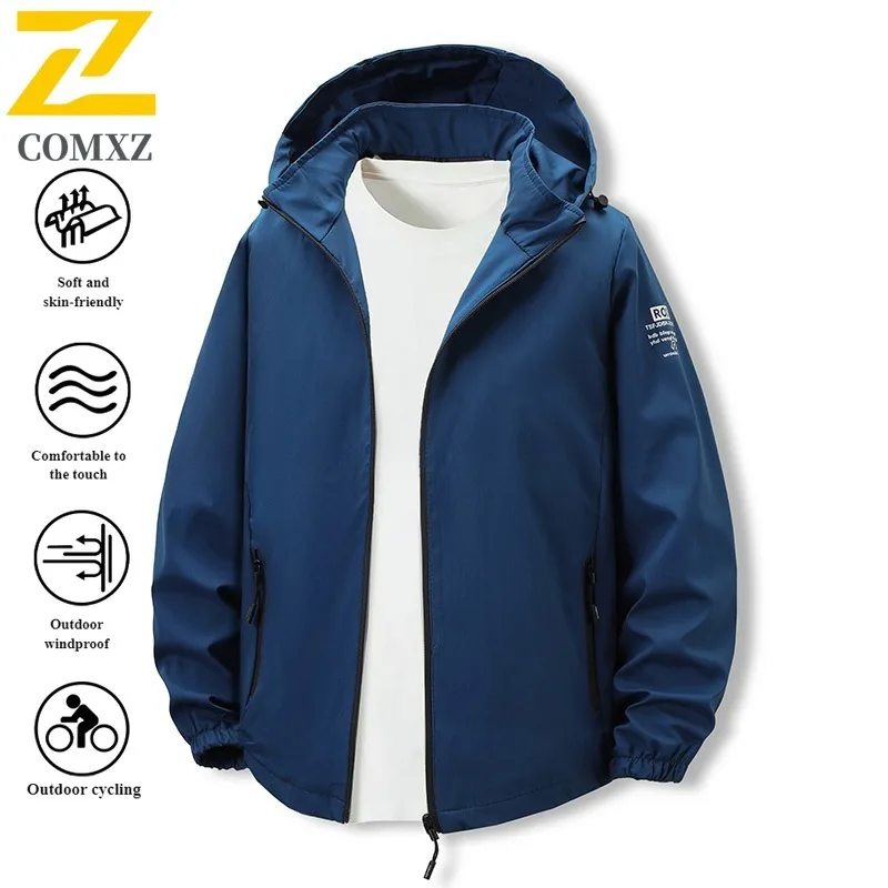 EiAO  Windbreaker Trendy Hooded Spring Autumn Waterproof Windproof Outdoor Jacket for Hiking Camping Fishing Urban Sports 2025