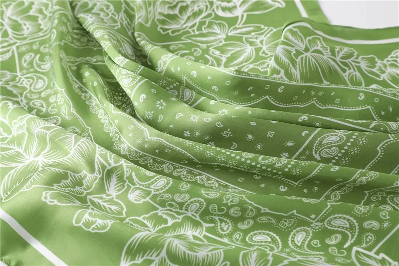 Luxus Blumen druck quadratischen Seiden schal für Frauen Hijab Haar bänder 70cm Halstuch weibliche Satin Schal Band Stirnband – Detail 20