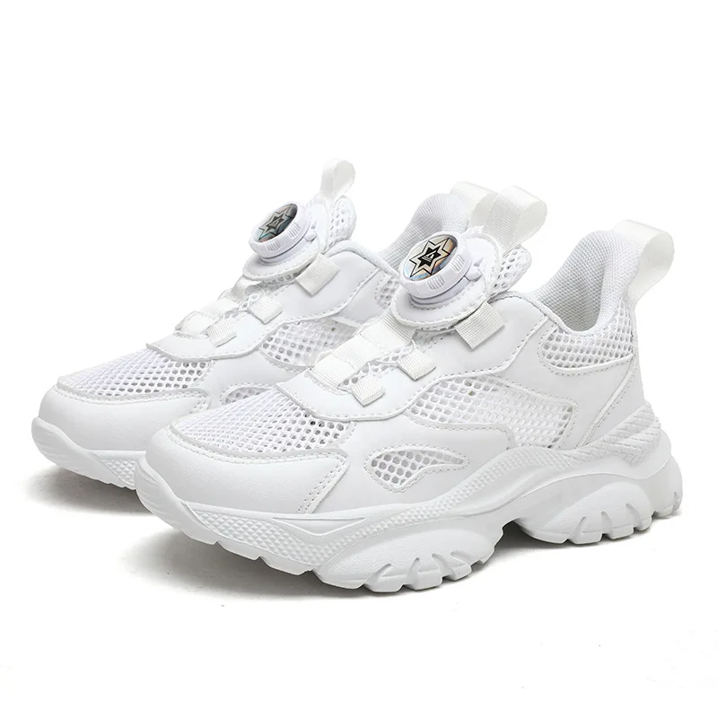 

Children's Knob White Sneakers, Summer Boys' Lightweight Running Shoes, Six-year-old White Shoes, Girls' Hip-hop Shoes