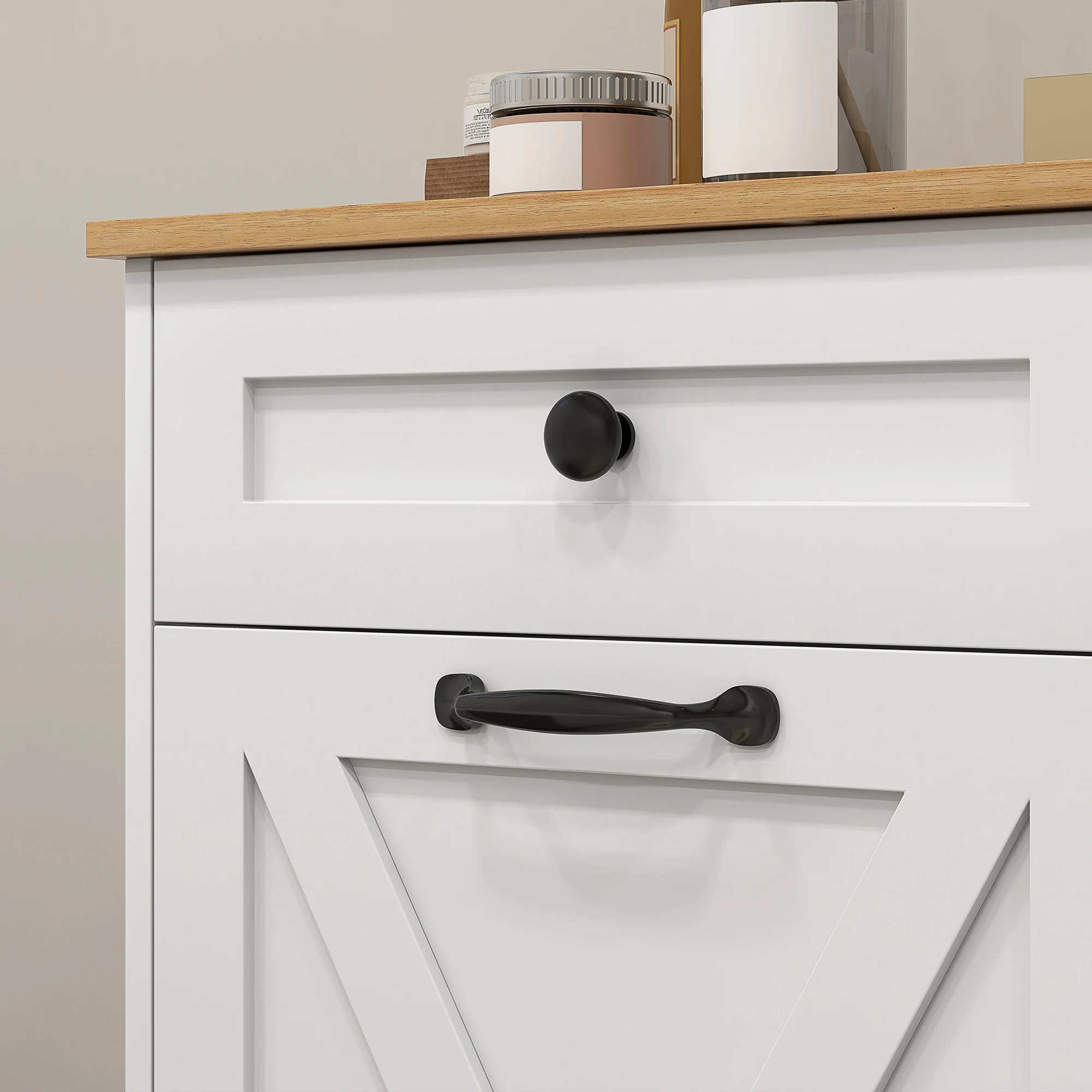 Homcom Double Tilt Out Laundry Hamper Cabinet with 2 Removable Baskets and 2 Drawers, Bathroom Storage Cabinet, White 5