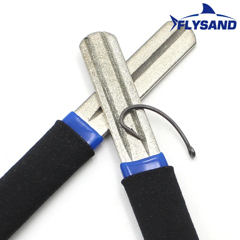 FLYSAND Portable Outdoor Double Groove Fishing Hook Sharpening Hone New Fishing Grinding Hook Sharpener Tool Accessories