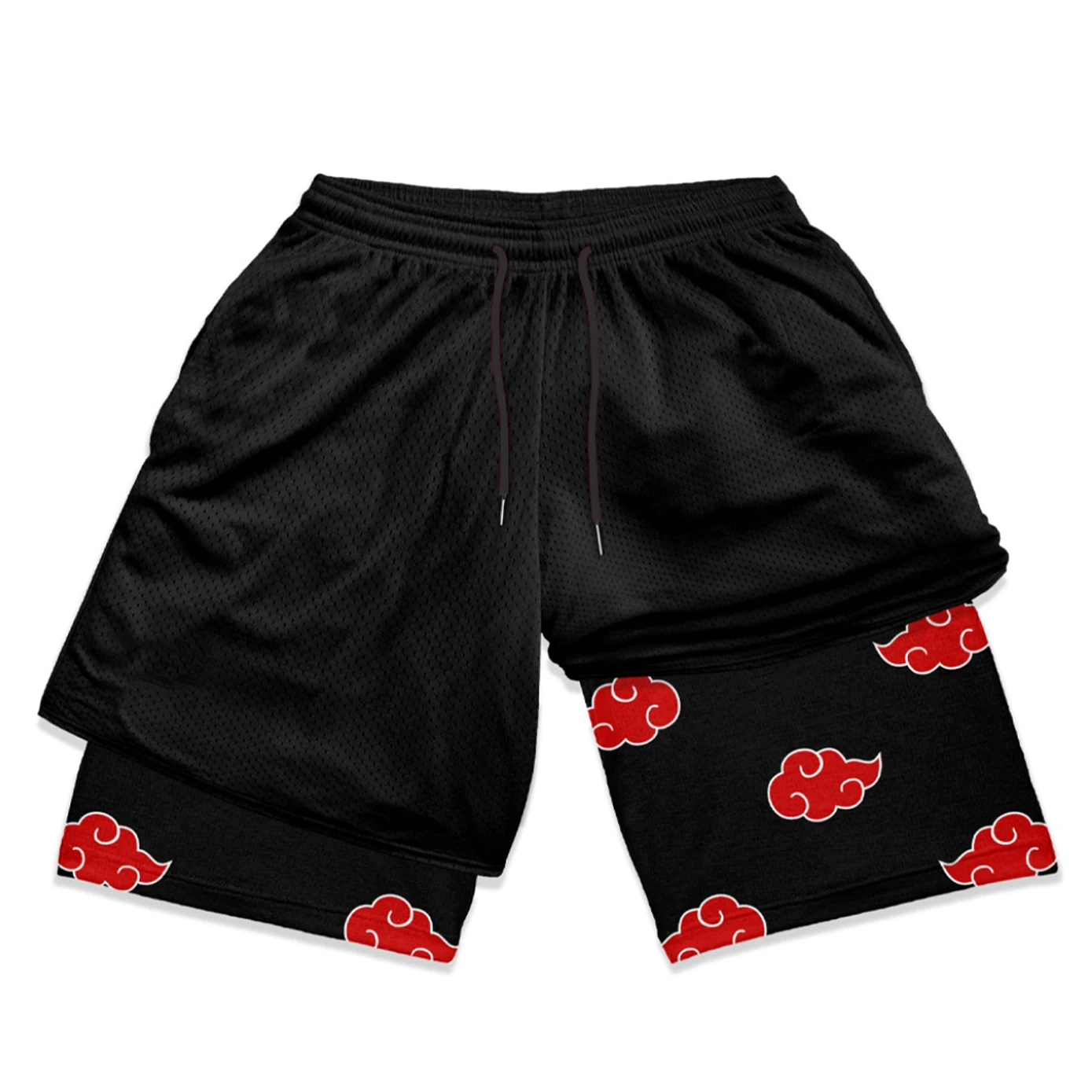 Anime Compression Shorts Sportswear Men GYM 2 In 1 Double Layer Shorts Training Workout Male Fitness Performance Sport Shorts 3