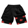 Anime Compression Shorts Sportswear Men GYM 2 In 1 Double Layer Shorts Training Workout Male Fitness Performance Sport Shorts 3
