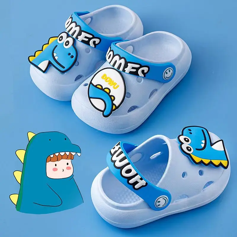 Summer Beach Sandals For Children Non-slip Cartoon Unicorn Dinosaur Boys Girls Shoes Indoor Cute Slippers For Kids Indoor Shoe strongshen kid cartoon cute dinosaur unicorn rain boots for boys girls waterproof pvc rubber non slip toddler kids water boots