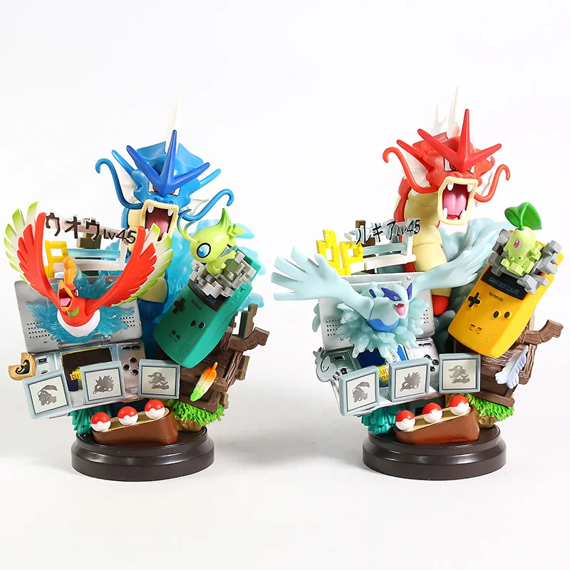 novo-anime-pokemon-gyarados-ho-oh-celebi-chikorita-lugia-gameboy-estatua-collectible-decorar-kawaii-figura-de-acao-modelo-crianca-brinquedos